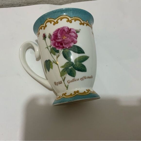 KENT POTTERY FOOTED COFFEE MUG - Roses - ROSA GALLICA OFFICINALIS G16 - Picture 7 of 8